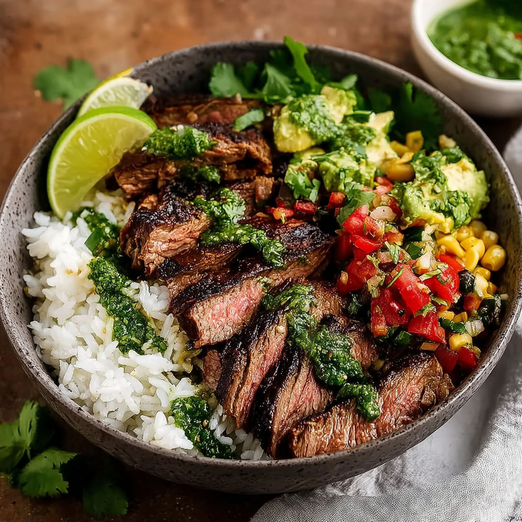 A bowl of food with rice, meat, and vegetables.