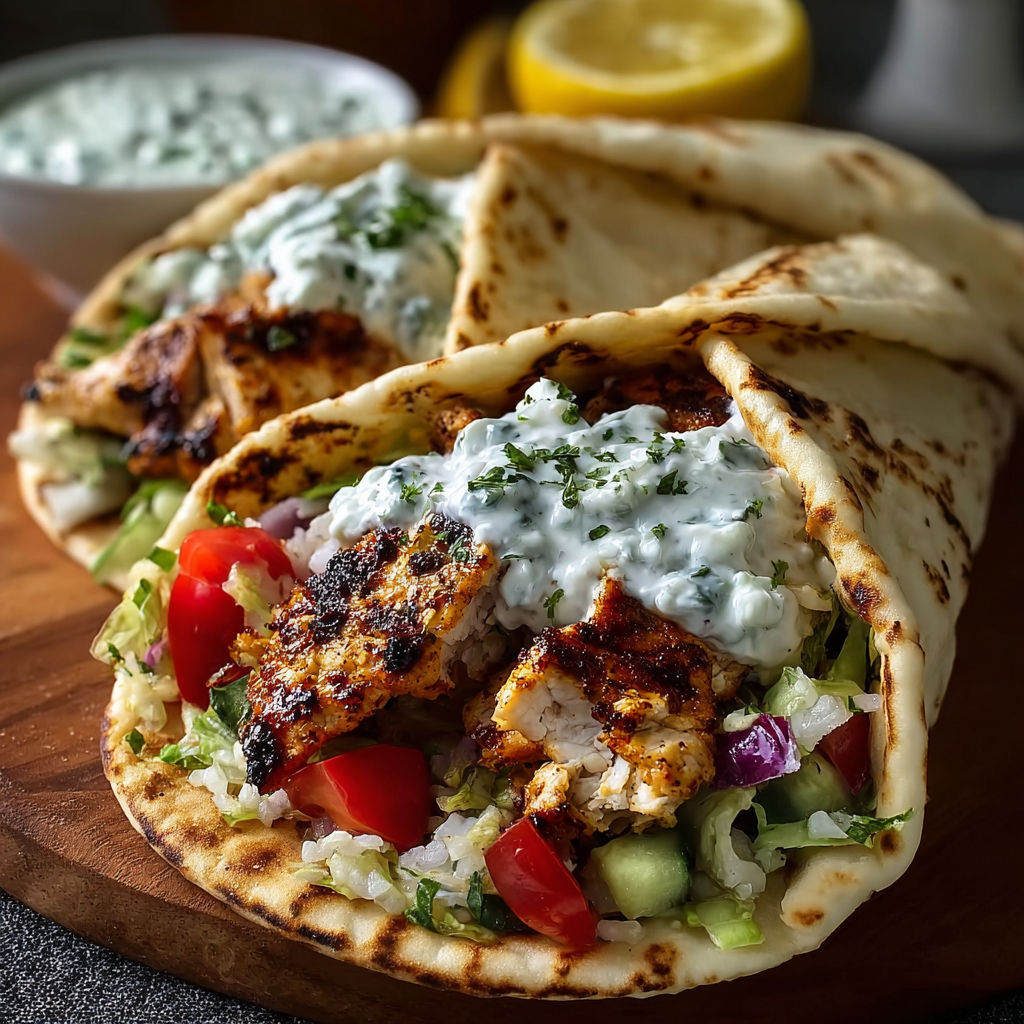 A chicken wrap with tomatoes and lettuce.