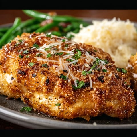 A plate of food with chicken and green beans.